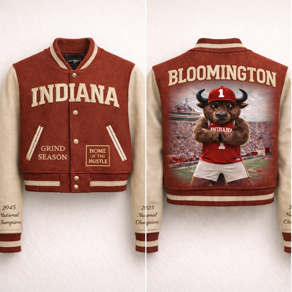 Bloomington Varsity Jacket with Indiana Graphics